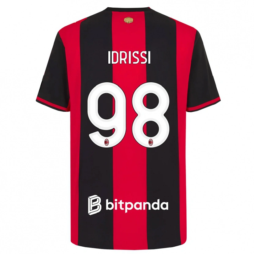 Danxen Män Yahya Idrissi #98 Röd Svart Vit Hemmatröja Matchtröjor 2026/27 Tröjor T-Tröja