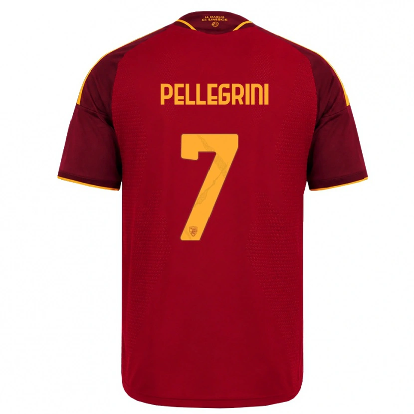 Danxen Män Lorenzo Pellegrini #7 Röd Gyllene Gul Hemmatröja Matchtröjor 2026/27 Tröjor T-Tröja