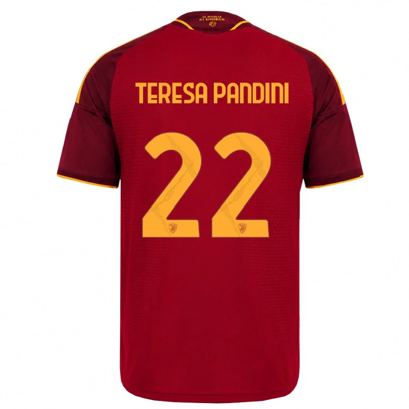 Danxen Män Marta Teresa Pandini #22 Röd Gyllene Gul Hemmatröja Matchtröjor 2026/27 Tröjor T-Tröja