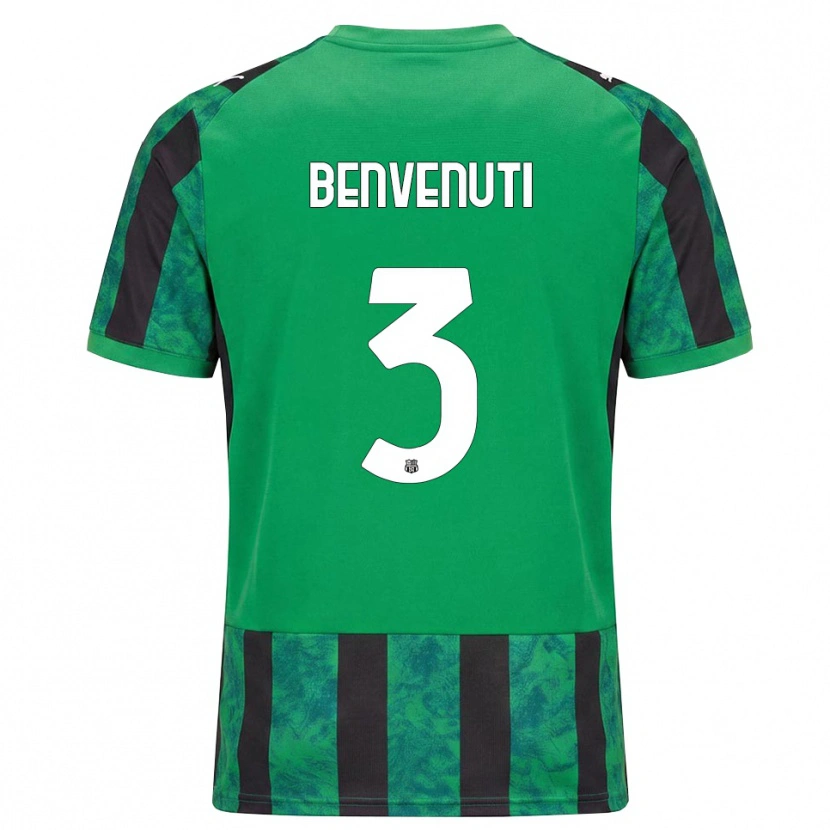 Danxen Män Tommaso Benvenuti #3 Grön Svart Vit Hemmatröja Matchtröjor 2026/27 Tröjor T-Tröja