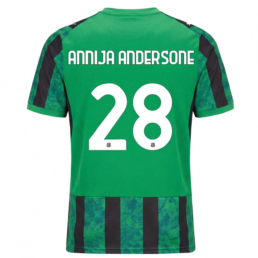 Danxen Män Gabriela Annija Andersone #28 Grön Svart Vit Hemmatröja Matchtröjor 2026/27 Tröjor T-Tröja