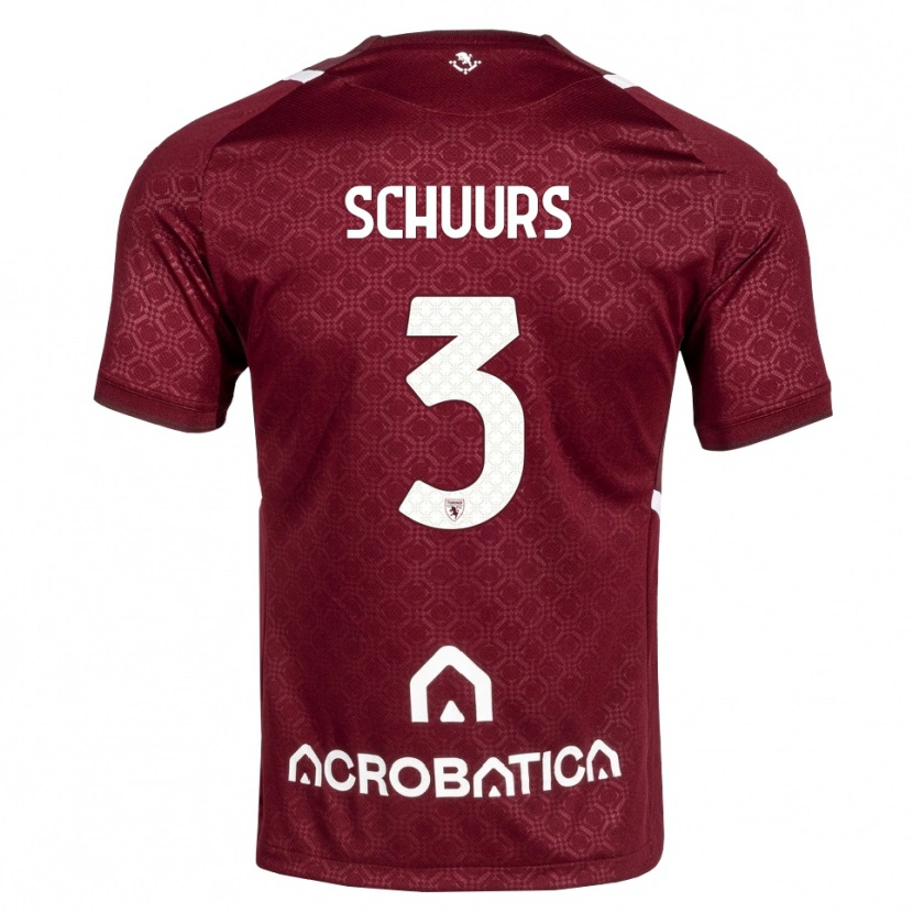 Danxen Män Perr Schuurs #3 Burgundy Vit Hemmatröja Matchtröjor 2026/27 Tröjor T-Tröja