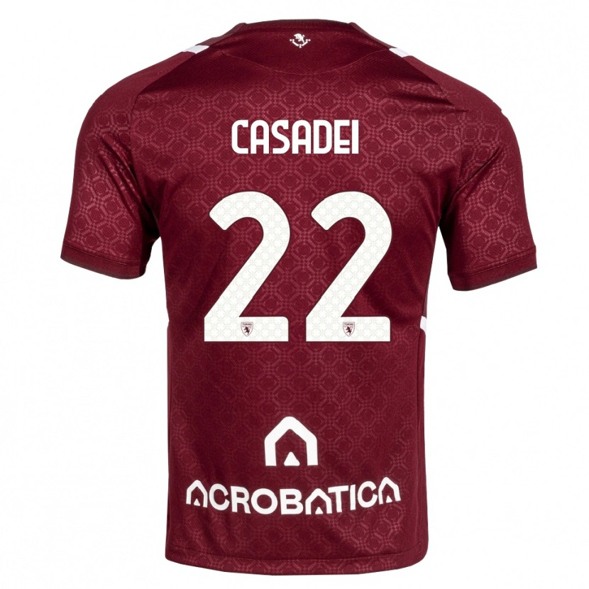 Danxen Män Cesare Casadei #22 Burgundy Vit Hemmatröja Matchtröjor 2026/27 Tröjor T-Tröja