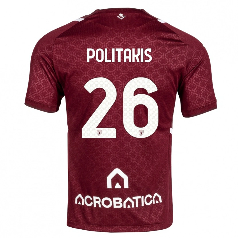 Danxen Män Grigorios Politakis #26 Burgundy Vit Hemmatröja Matchtröjor 2026/27 Tröjor T-Tröja