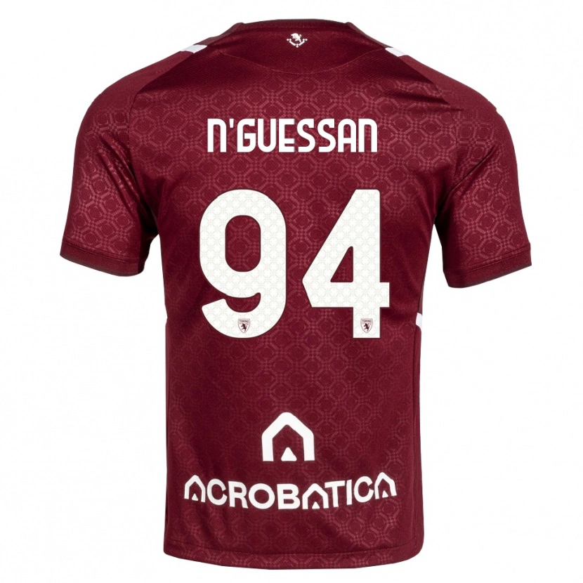 Danxen Män Ange Caumenan N'guessan #94 Burgundy Vit Hemmatröja Matchtröjor 2026/27 Tröjor T-Tröja