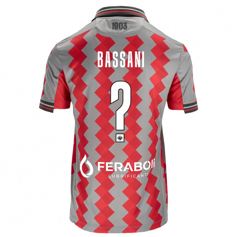 Danxen Män Edoardo Bassani #0 Grå Röd Vit Hemmatröja Matchtröjor 2026/27 Tröjor T-Tröja