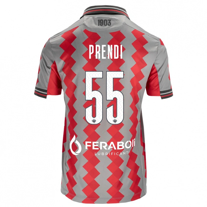 Danxen Män Denis Prendi #55 Grå Röd Vit Hemmatröja Matchtröjor 2026/27 Tröjor T-Tröja