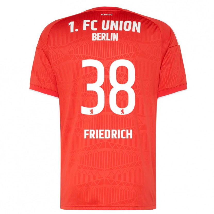 Danxen Män Julien Friedrich #38 Röd Vit Hemmatröja Matchtröjor 2026/27 Tröjor T-Tröja