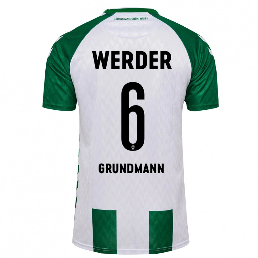 Danxen Män Mattes Grundmann #6 Grön Vit Hemmatröja Matchtröjor 2026/27 Tröjor T-Tröja