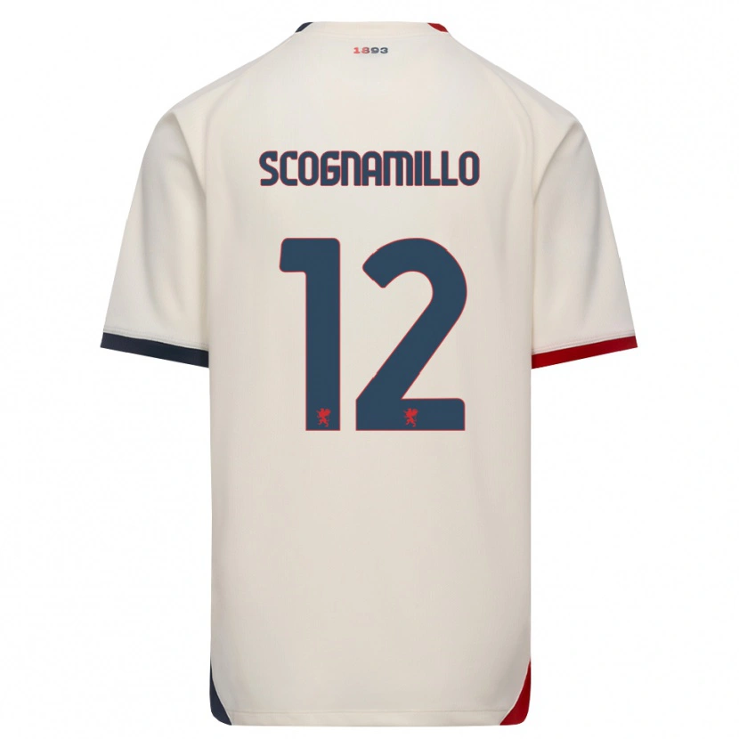 Danxen Män Andrea Scognamillo #12 Off-White Röd Bortatröja Matchtröjor 2026/27 Tröjor T-Tröja