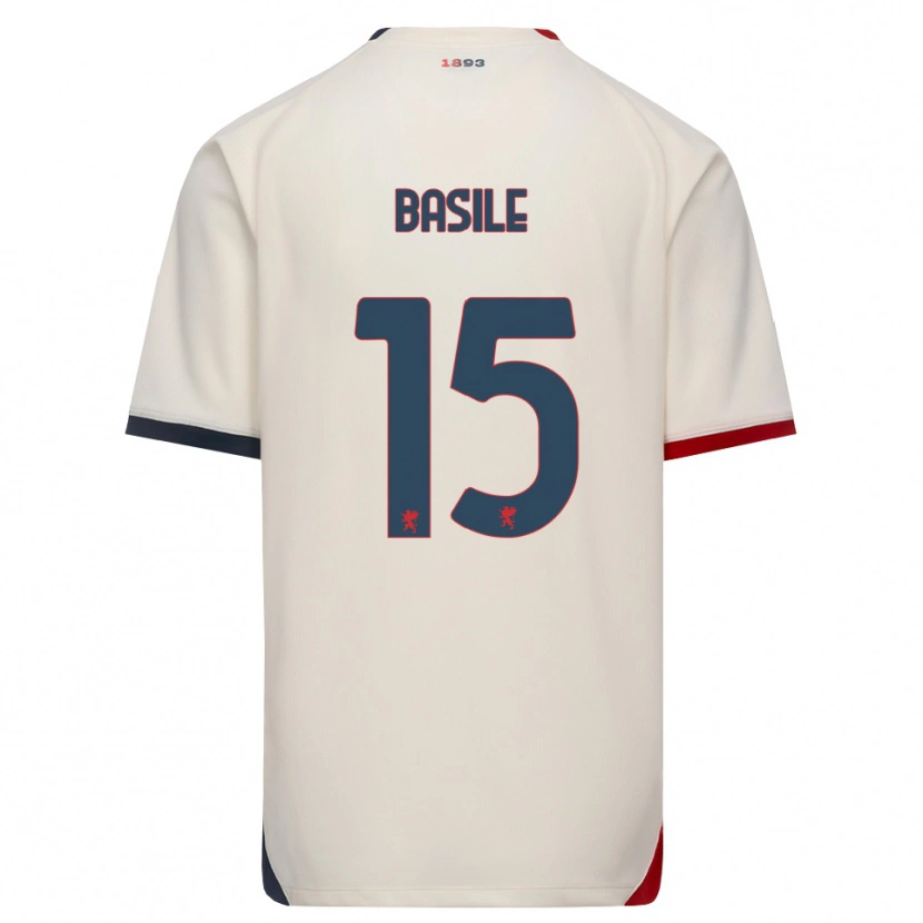 Danxen Män Cosimo Basile #15 Off-White Röd Bortatröja Matchtröjor 2026/27 Tröjor T-Tröja