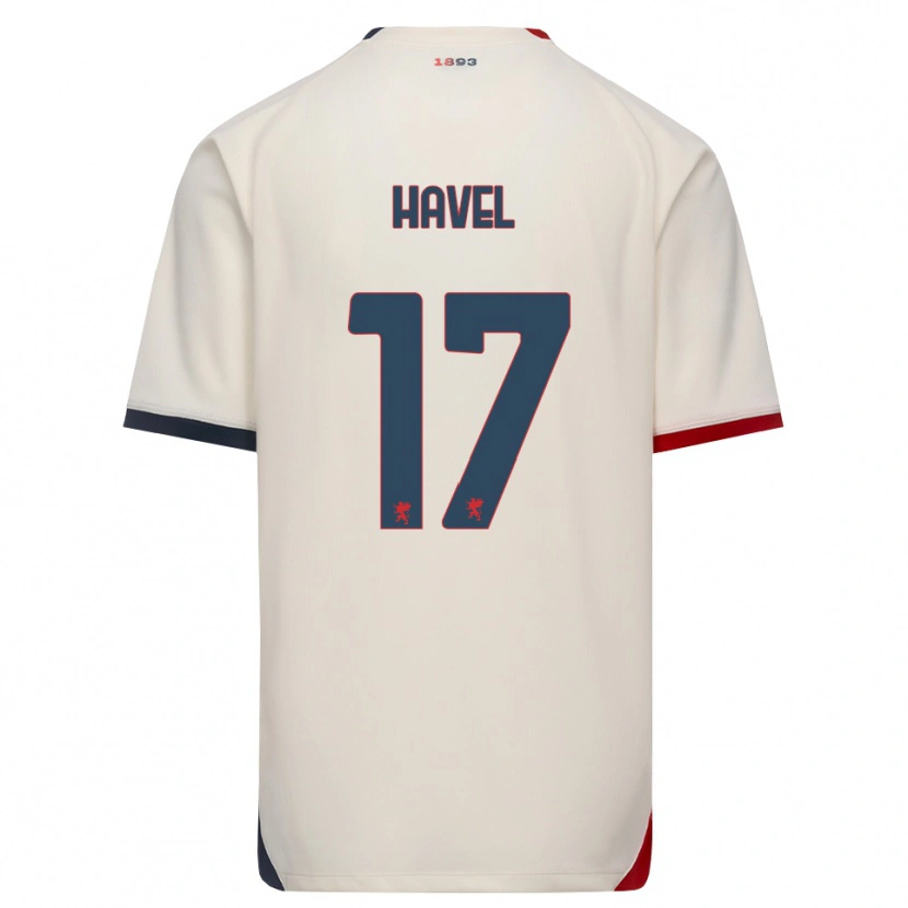 Danxen Män Elias Havel #17 Off-White Röd Bortatröja Matchtröjor 2026/27 Tröjor T-Tröja