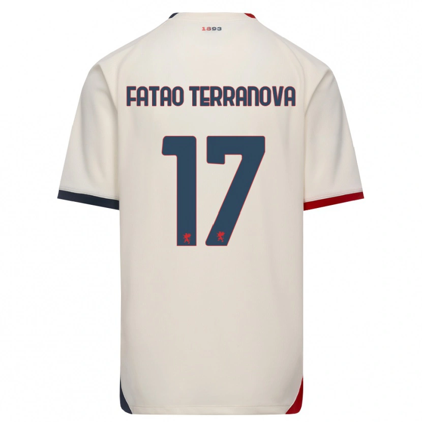Danxen Män Emanuele Fatao Terranova #17 Off-White Röd Bortatröja Matchtröjor 2026/27 Tröjor T-Tröja
