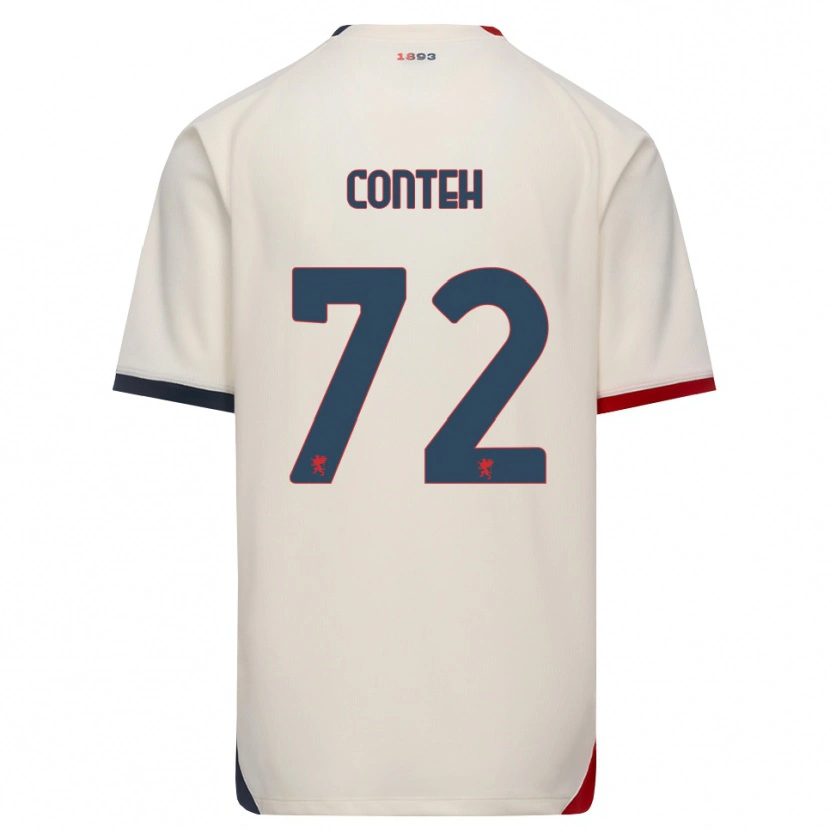 Danxen Män Seediya Conteh #72 Off-White Röd Bortatröja Matchtröjor 2026/27 Tröjor T-Tröja