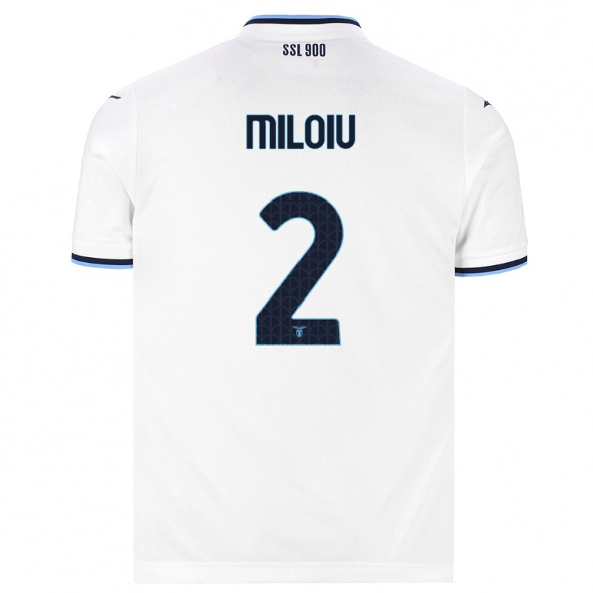Danxen Män Alexandru Miloiu #2 Vit Marinblå Bortatröja Matchtröjor 2026/27 Tröjor T-Tröja
