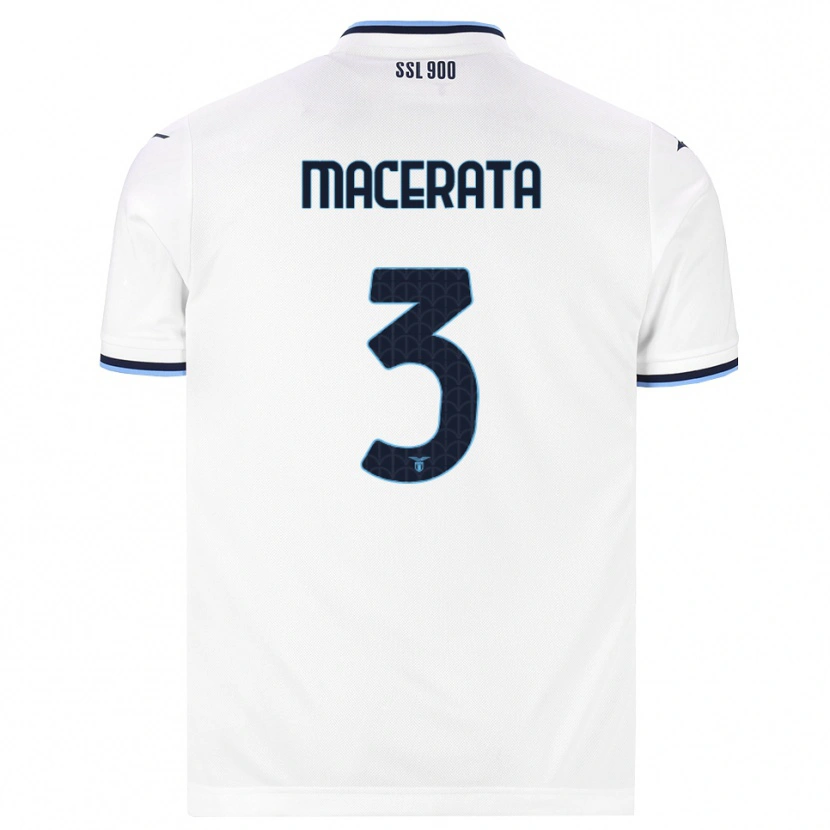 Danxen Män Francesco Macerata #3 Vit Marinblå Bortatröja Matchtröjor 2026/27 Tröjor T-Tröja