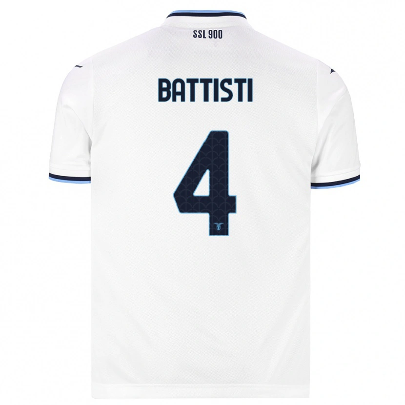 Danxen Män Valerio Battisti #4 Vit Marinblå Bortatröja Matchtröjor 2026/27 Tröjor T-Tröja