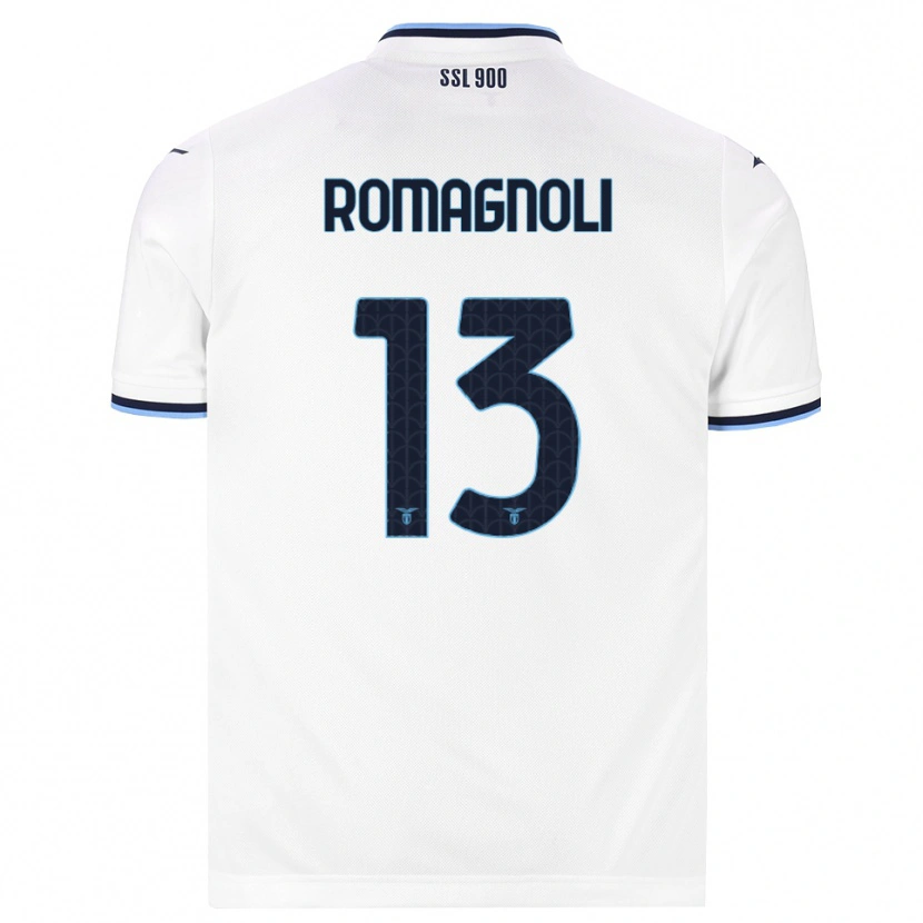 Danxen Män Alessio Romagnoli #13 Vit Marinblå Bortatröja Matchtröjor 2026/27 Tröjor T-Tröja