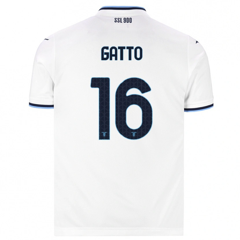 Danxen Män Francesco Gatto #16 Vit Marinblå Bortatröja Matchtröjor 2026/27 Tröjor T-Tröja