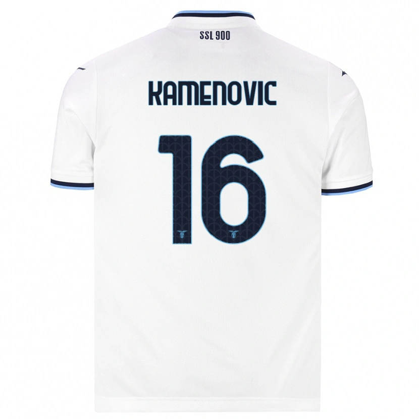 Danxen Män Dimitrije Kamenovic #16 Vit Marinblå Bortatröja Matchtröjor 2026/27 Tröjor T-Tröja
