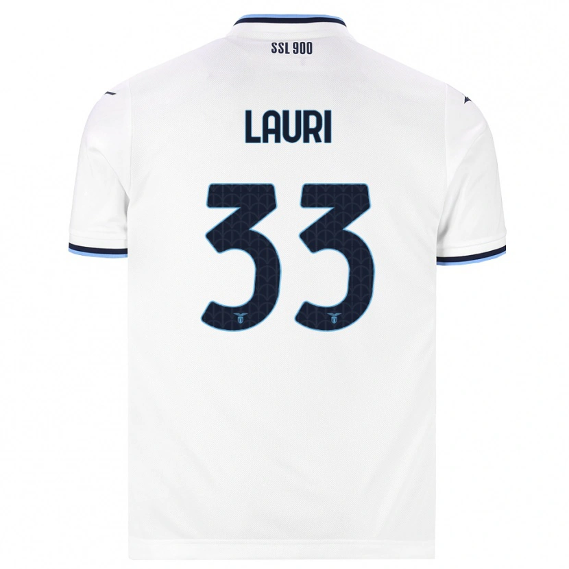 Danxen Män Giacomo Lauri #33 Vit Marinblå Bortatröja Matchtröjor 2026/27 Tröjor T-Tröja