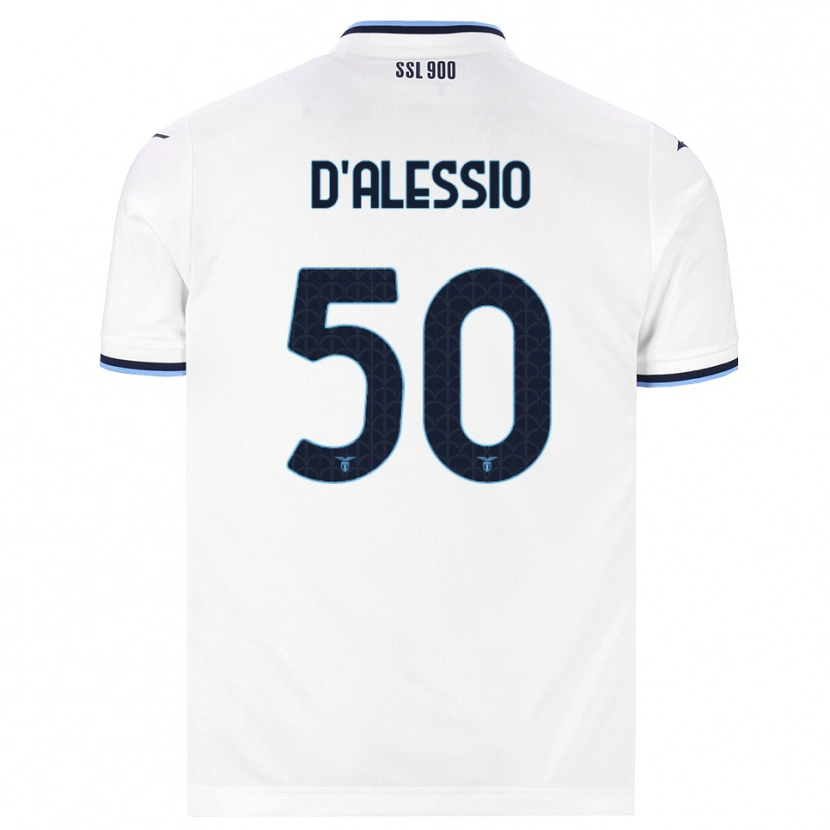 Danxen Män Luigi D'alessio #50 Vit Marinblå Bortatröja Matchtröjor 2026/27 Tröjor T-Tröja