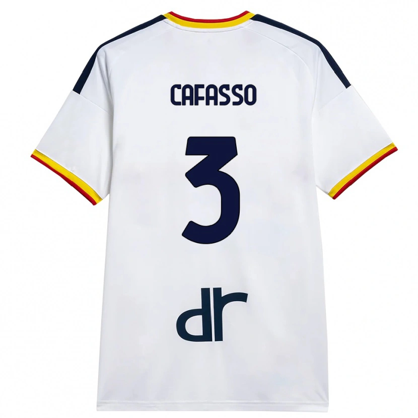 Danxen Män Giuseppe Cafasso #3 Vit Gul Röd Bortatröja Matchtröjor 2026/27 Tröjor T-Tröja