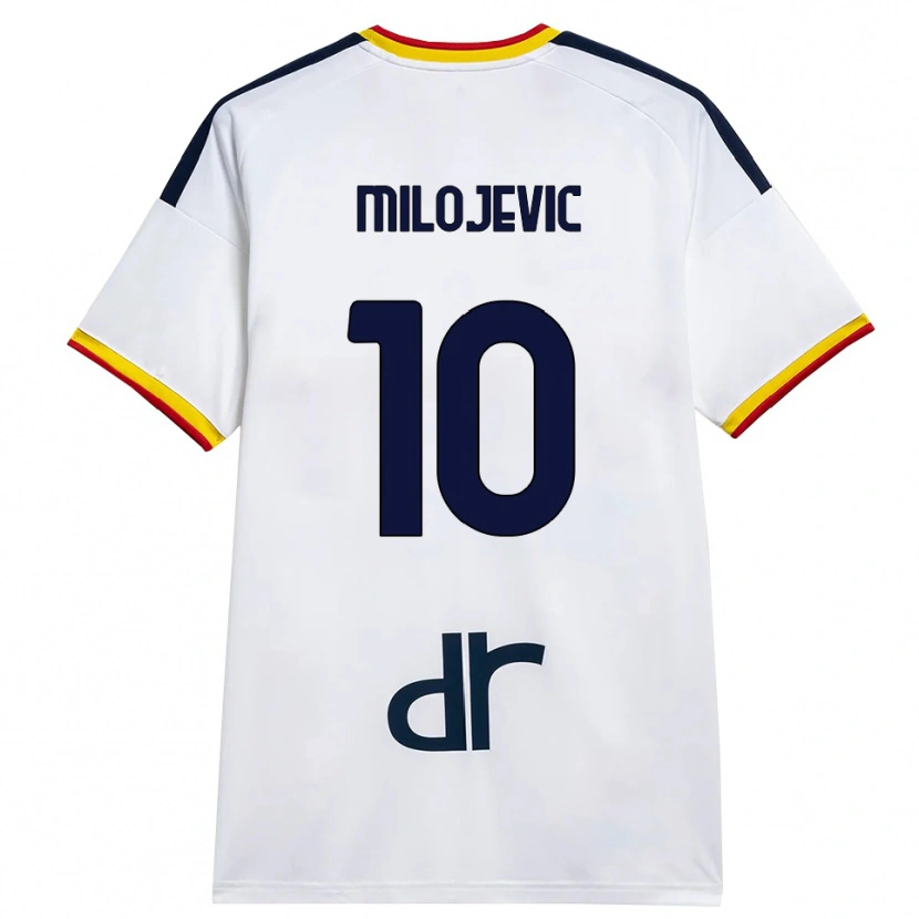 Danxen Män Nemanja Milojevic #10 Vit Gul Röd Bortatröja Matchtröjor 2026/27 Tröjor T-Tröja