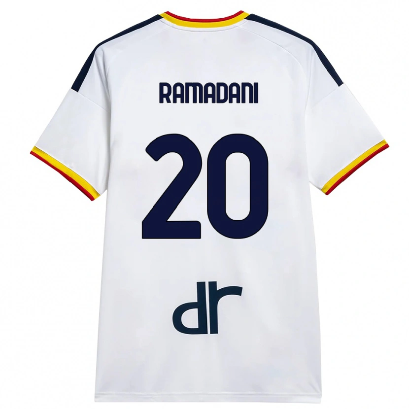 Danxen Män Ylber Ramadani #20 Vit Gul Röd Bortatröja Matchtröjor 2026/27 Tröjor T-Tröja