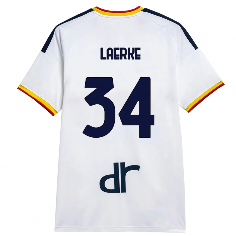 Danxen Män Hjalte Lærke #34 Vit Gul Röd Bortatröja Matchtröjor 2026/27 Tröjor T-Tröja