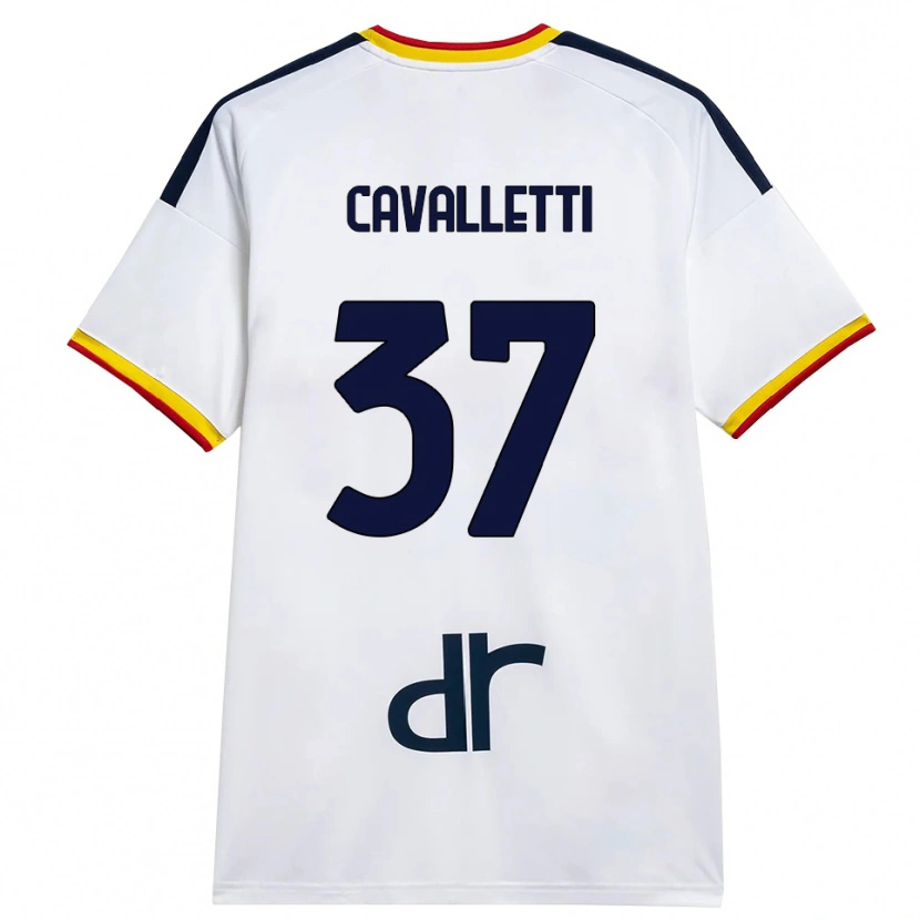 Danxen Män Cristian Cavalletti #37 Vit Gul Röd Bortatröja Matchtröjor 2026/27 Tröjor T-Tröja