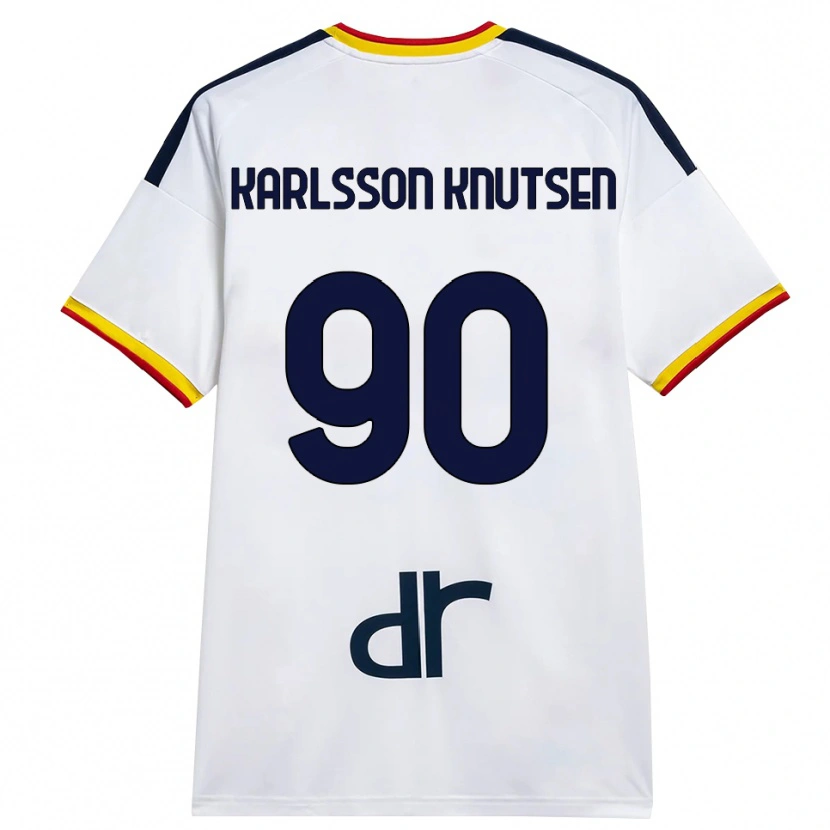 Danxen Män Storm Karlsson Knutsen #90 Vit Gul Röd Bortatröja Matchtröjor 2026/27 Tröjor T-Tröja