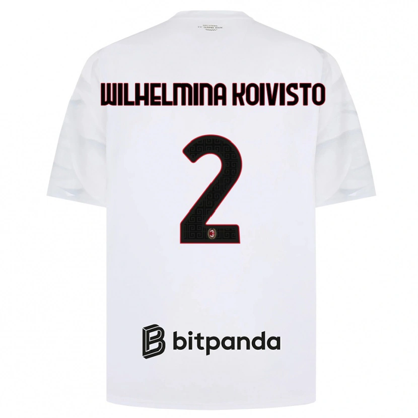 Danxen Män Emma Wilhelmina Koivisto #2 Vit Röd Svart Bortatröja Matchtröjor 2026/27 Tröjor T-Tröja
