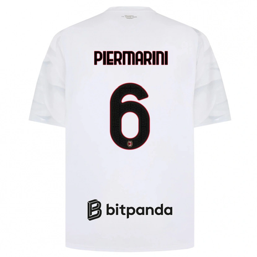 Danxen Män Mattia Piermarini #6 Vit Röd Svart Bortatröja Matchtröjor 2026/27 Tröjor T-Tröja