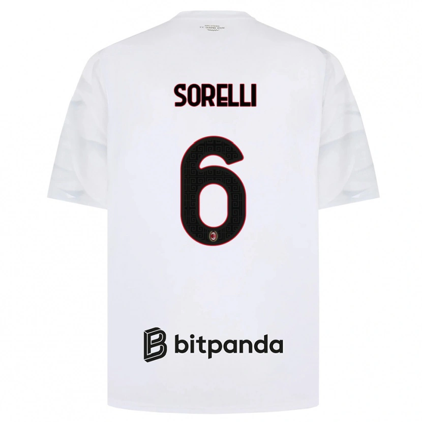 Danxen Män Nadine Sorelli #6 Vit Röd Svart Bortatröja Matchtröjor 2026/27 Tröjor T-Tröja