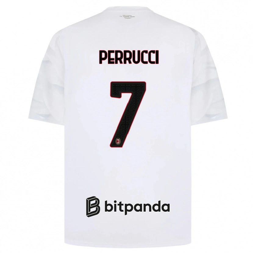 Danxen Män Vincenzo Perrucci #7 Vit Röd Svart Bortatröja Matchtröjor 2026/27 Tröjor T-Tröja