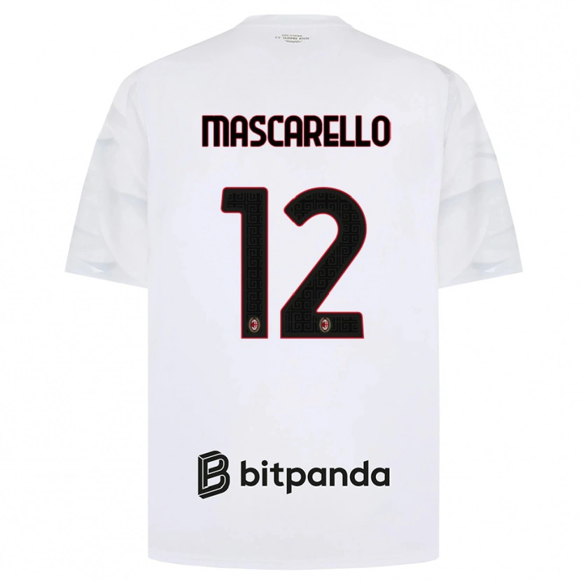 Danxen Män Marta Mascarello #12 Vit Röd Svart Bortatröja Matchtröjor 2026/27 Tröjor T-Tröja