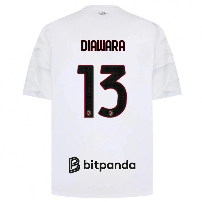 Danxen Män Sankhoun Diawara #13 Vit Röd Svart Bortatröja Matchtröjor 2026/27 Tröjor T-Tröja