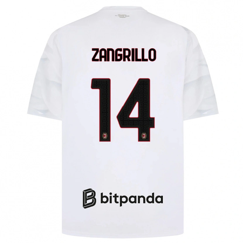 Danxen Män Giacomo Zangrillo #14 Vit Röd Svart Bortatröja Matchtröjor 2026/27 Tröjor T-Tröja