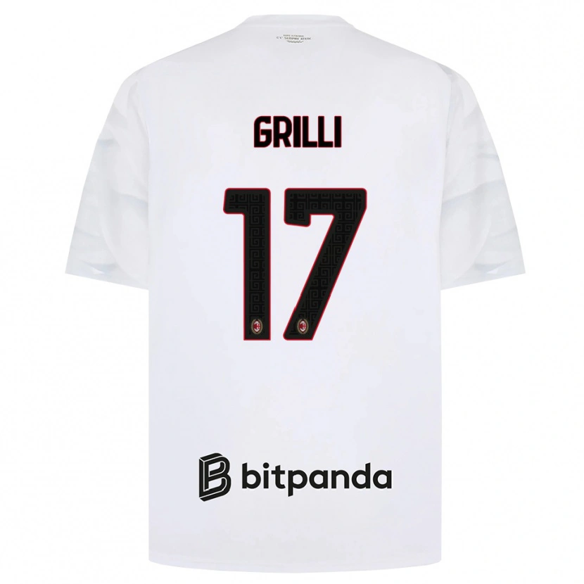 Danxen Män Federico Grilli #17 Vit Röd Svart Bortatröja Matchtröjor 2026/27 Tröjor T-Tröja