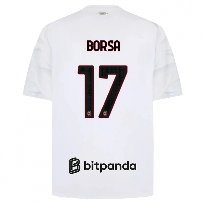 Danxen Män Gabriele Borsa #17 Vit Röd Svart Bortatröja Matchtröjor 2026/27 Tröjor T-Tröja
