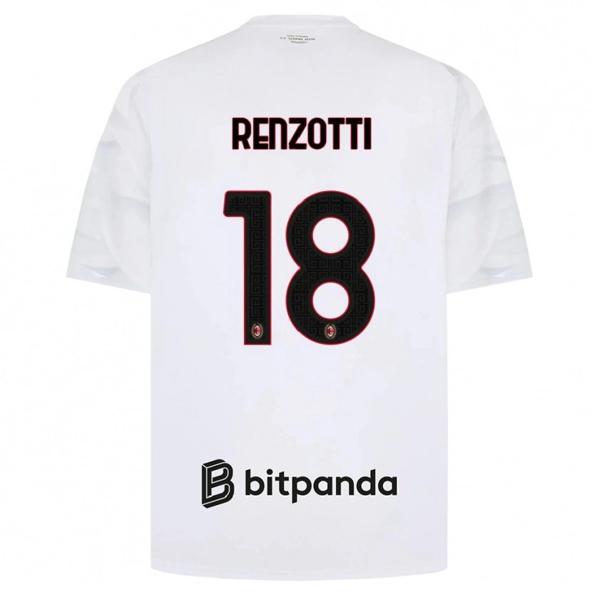 Danxen Män Monica Renzotti #18 Vit Röd Svart Bortatröja Matchtröjor 2026/27 Tröjor T-Tröja