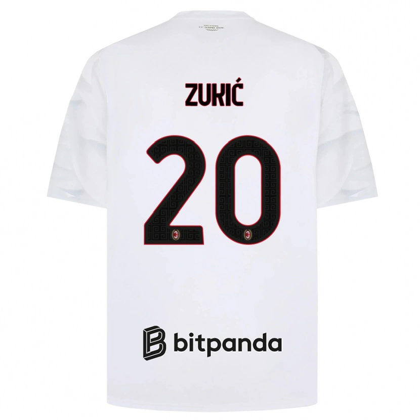 Danxen Män Damir Zukic #20 Vit Röd Svart Bortatröja Matchtröjor 2026/27 Tröjor T-Tröja