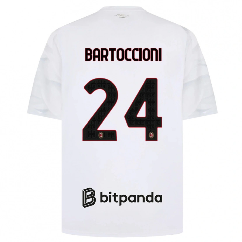 Danxen Män Andrea Bartoccioni #24 Vit Röd Svart Bortatröja Matchtröjor 2026/27 Tröjor T-Tröja