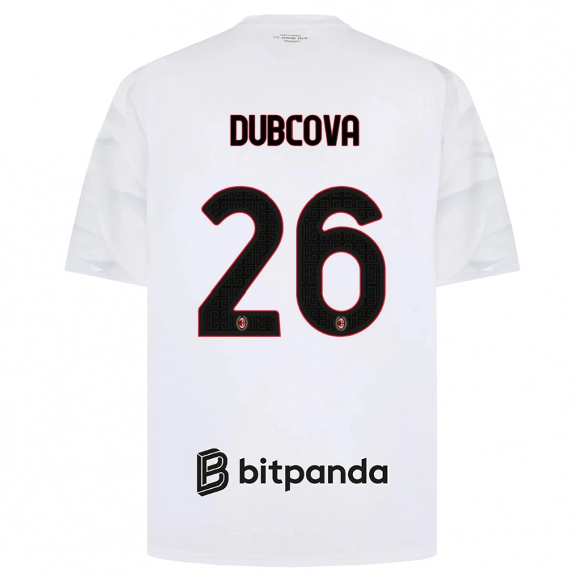 Danxen Män Michaela Dubcova #26 Vit Röd Svart Bortatröja Matchtröjor 2026/27 Tröjor T-Tröja