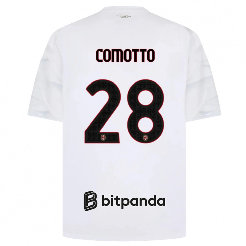 Danxen Män Christian Comotto #28 Vit Röd Svart Bortatröja Matchtröjor 2026/27 Tröjor T-Tröja