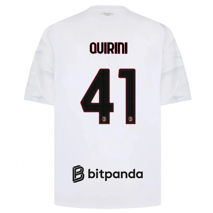 Danxen Män Ettore Quirini #41 Vit Röd Svart Bortatröja Matchtröjor 2026/27 Tröjor T-Tröja