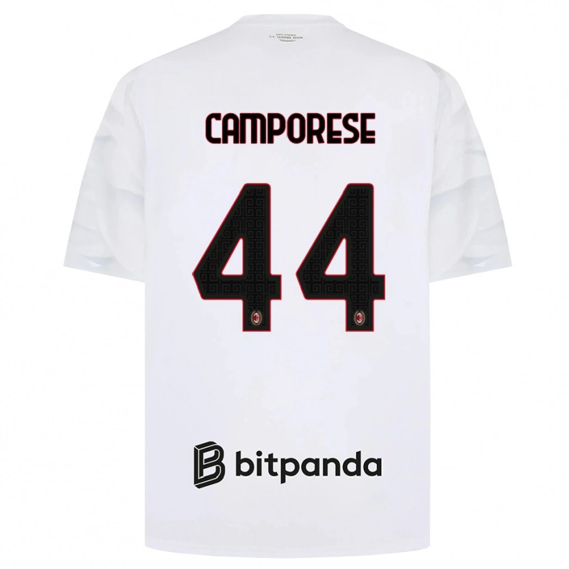 Danxen Män Michele Camporese #44 Vit Röd Svart Bortatröja Matchtröjor 2026/27 Tröjor T-Tröja