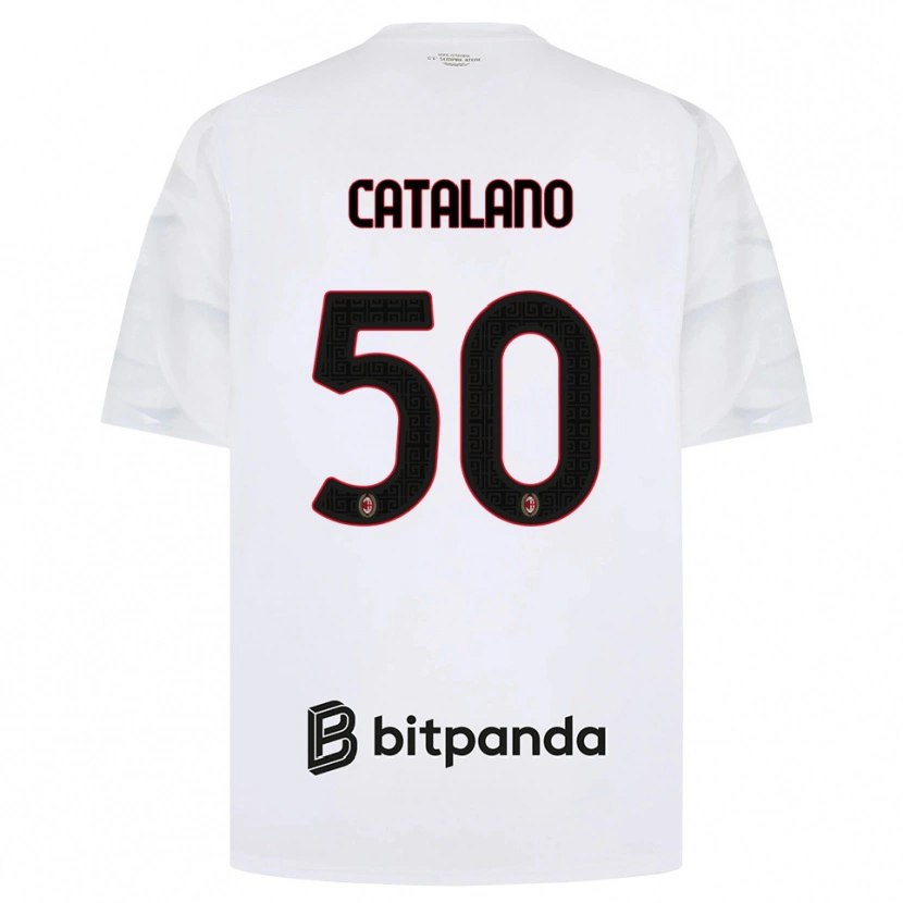 Danxen Män Alessio Catalano #50 Vit Röd Svart Bortatröja Matchtröjor 2026/27 Tröjor T-Tröja