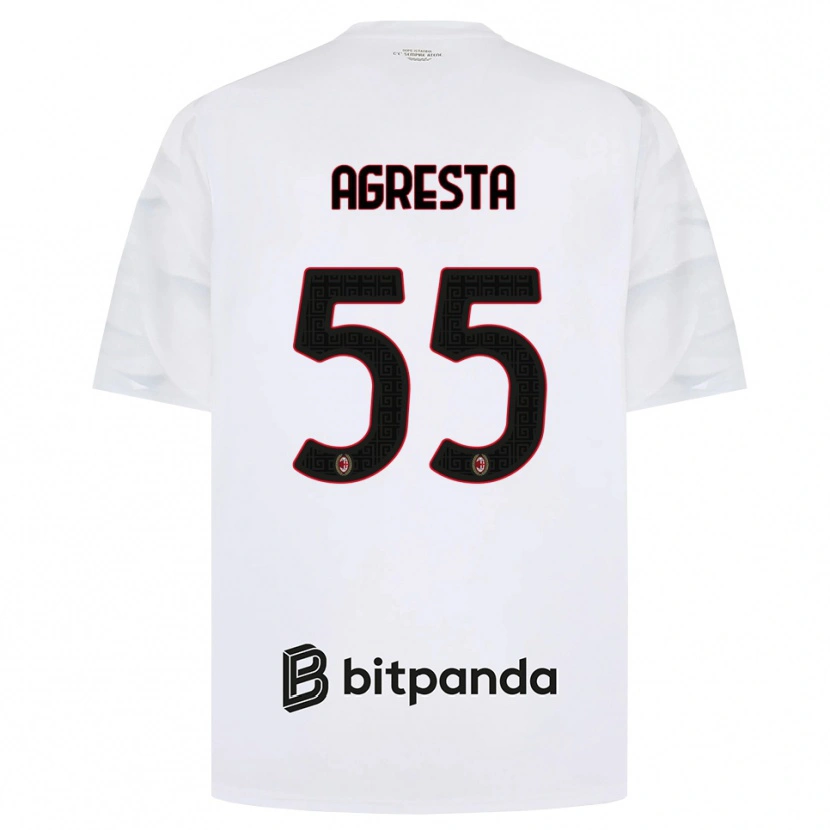 Danxen Män Stefano Agresta #55 Vit Röd Svart Bortatröja Matchtröjor 2026/27 Tröjor T-Tröja